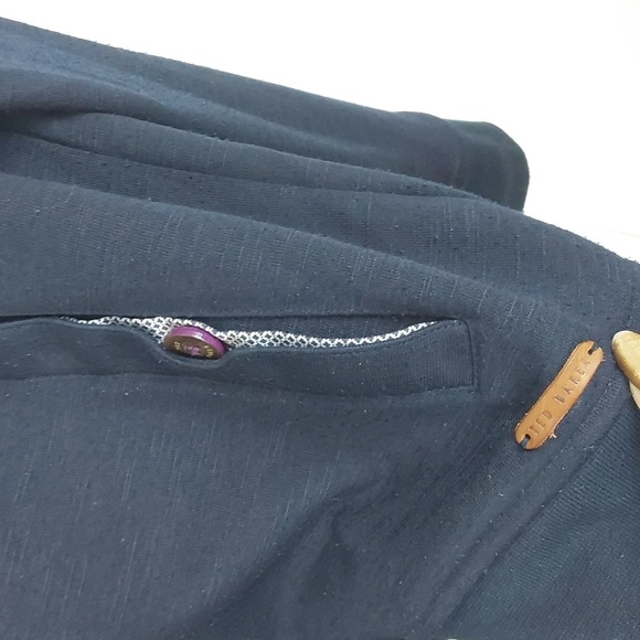 Ted Baker London Mens Black Sweater Coat Full zip Pockets Preppy Acadamia Sz.XL - Picture 4 of 12